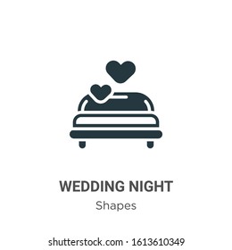 Wedding night glyph icon vector on white background. Flat vector wedding night icon symbol sign from modern shapes collection for mobile concept and web apps design.