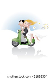 wedding on a motorcycle