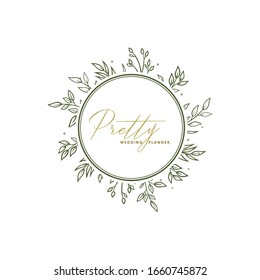 Hochzeitsveranstalter, Logo-Ideen für Hochzeitsplaner, Zeichen, Vektorillustration-Design-Vorlage