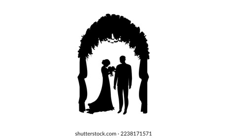 wedding , original high quality black silhouette front