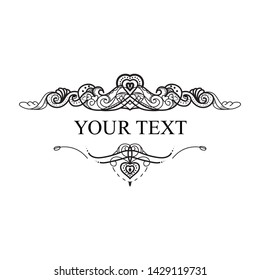 wedding ornament border vector, border wedding theme love