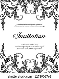 Wedding ornament concept flower hand draw vector art