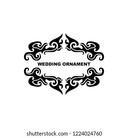 Wedding ornament vector template.