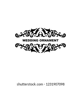 Wedding ornament vector template.