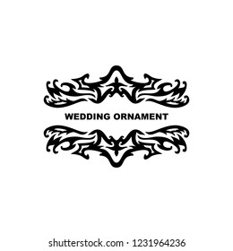 Wedding ornament vector template.