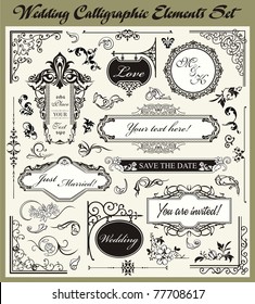 Wedding Ornamental and Calligraphic Designs Set