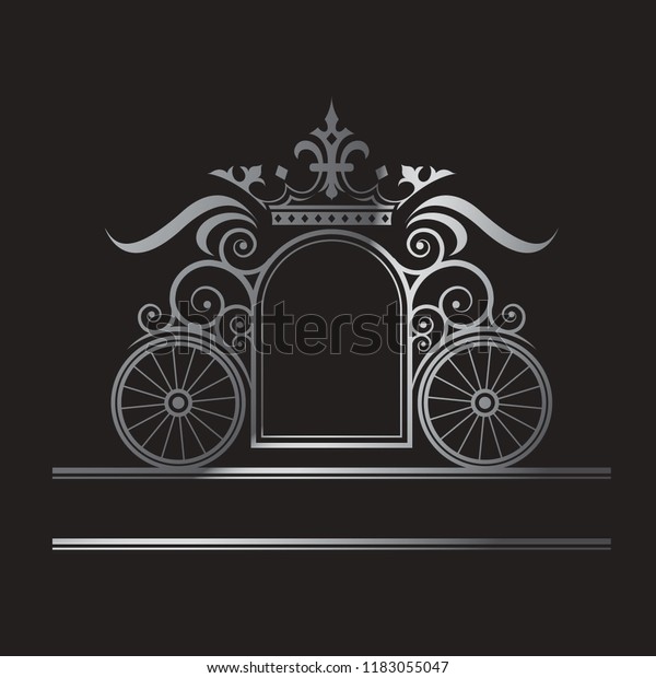 wedding ornamental frame with carriage and crown
vector drawing