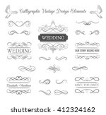 Wedding ornaments decorative elements, vintage ribbon frame, badge. Vector love element. Wedding invitation. Ornate frame elements. Vintage filigree decoration. Ornaments decorative vintage frame.
