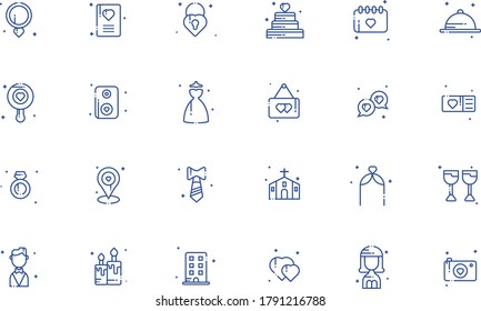 Wedding Outline Icon Pack - All elements on this template are editable with vector software
