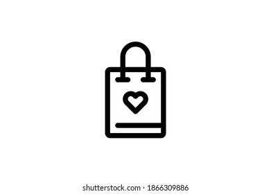 Wedding Outline Icon - Shopping Bag