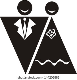 Wedding pair sign icon vector illustration