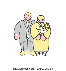 Wedding Parents Relatives Formal Attire Illustration