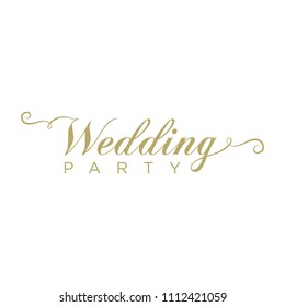 wedding party, calligraphic gold script invitations element wedding related