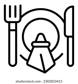 Wedding party dish icon outline vector. Event service. Manager ceremony