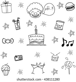 Wedding party element in doodle