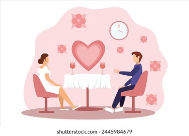 Wedding Party Flat Design Illustration