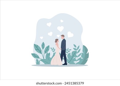 Wedding Party Flat Design Illustration