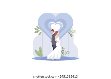 Wedding Party Flat Design Illustration