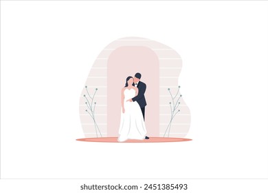 Wedding Party Flat Design Illustration