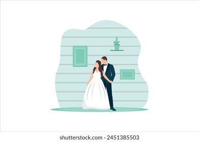 Wedding Party Flat Design Illustration