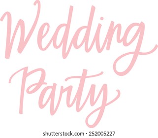 Wedding Party hand-lettering