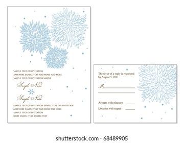 Wedding or Party invitation and Reply card