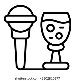 Wedding party microphone icon outline vector. Event service. Delivery gift