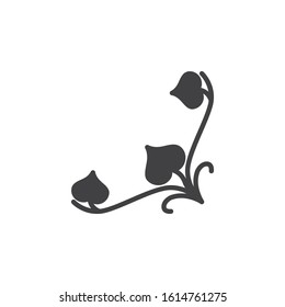 Wedding party ornament vector icon. filled flat sign for mobile concept and web design. Romantic floral branch decoration glyph icon. Symbol, logo illustration. Vector graphics
