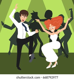 wedding party, people dancing