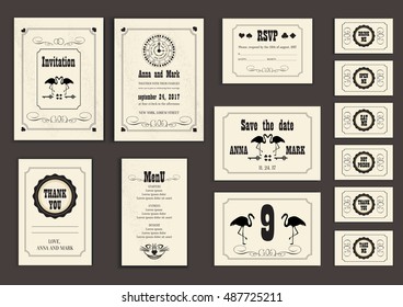 Wedding Party in Wonderland. Save the date invitation Wonderland theme. vector template for wedding or birthday
