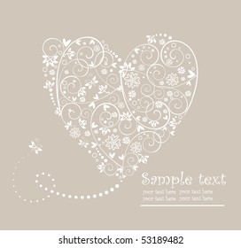 Wedding pastel card with heart