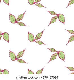 Wedding patches illustration, seamless pattern with buds of roses. Vector fashion backdrop in watercolor style, isolated elements on white background.