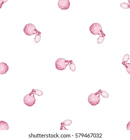 Wedding patches illustration, seamless pattern with French perfume. Vector fashion backdrop in watercolor style, isolated elements on white background.