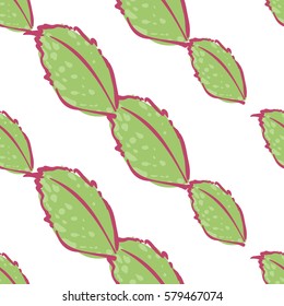 Wedding patches illustration, seamless pattern with green leaf. Vector fashion backdrop in watercolor style, isolated elements on white background.