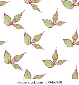 Wedding patches illustration, seamless pattern with buds of roses. Vector fashion backdrop in watercolor style, isolated elements on white background.