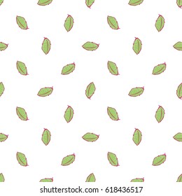 Wedding patches illustration, seamless pattern with green leaf. Vector fashion backdrop in watercolor style, isolated elements on white background.