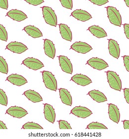 Wedding patches illustration, seamless pattern with green leaf. Vector fashion backdrop in watercolor style, isolated elements on white background.