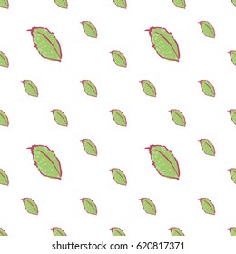Wedding patches illustration, seamless pattern with green leaf. Vector fashion backdrop in watercolor style, isolated elements on white background.