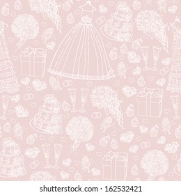 Wedding pattern. Vector seamless pattern for paper, fabric, invitations, and other printing and web projects. 