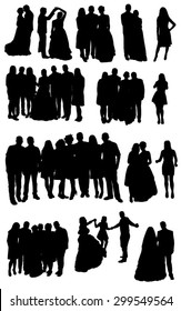 Wedding people silhouettes 