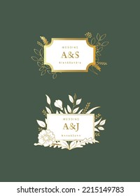 Diseño elegante de monograma personal casero. Conjunto de plantillas vectoriales con sus iniciales.