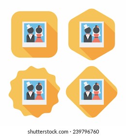 wedding photo flat icon with long shadow,eps10