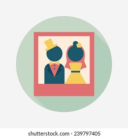 wedding photo flat icon with long shadow,eps10