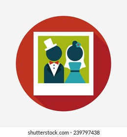 wedding photo flat icon with long shadow,eps10