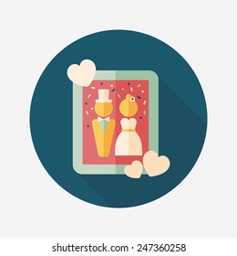 wedding photo flat icon with long shadow,eps10