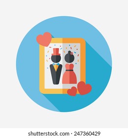 wedding photo flat icon with long shadow,eps10