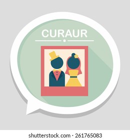 wedding photo flat icon with long shadow,eps10