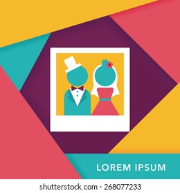 wedding photo flat icon with long shadow,eps10