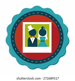 wedding photo flat icon with long shadow,eps10