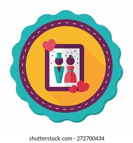wedding photo flat icon with long shadow,eps10